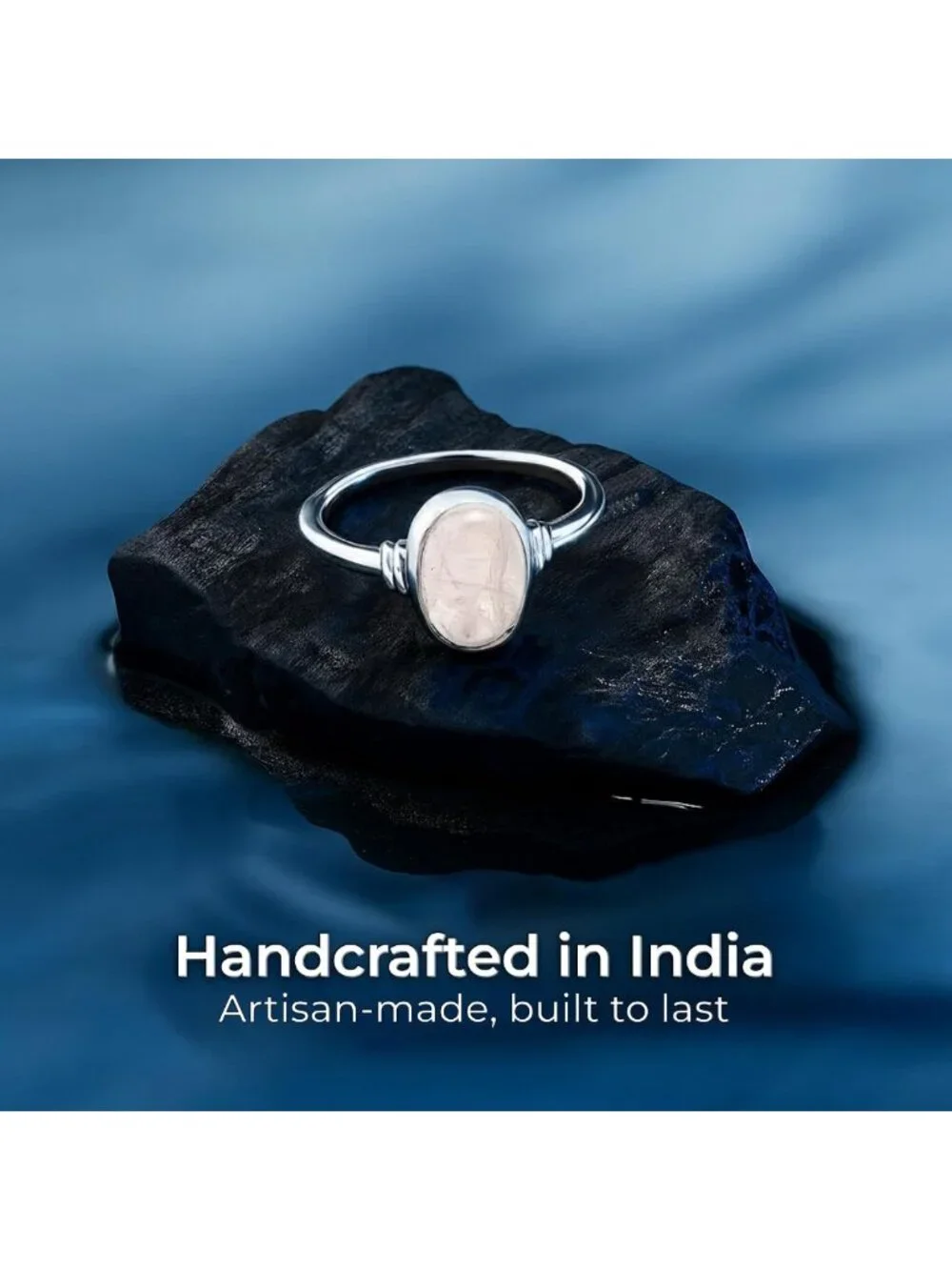 Delicate Oval Moonstone 925 Sterling Silver Ring - Boho Chic Jewelry for Women